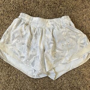 Lululemon Athletica White Geometric Athletic Shorts